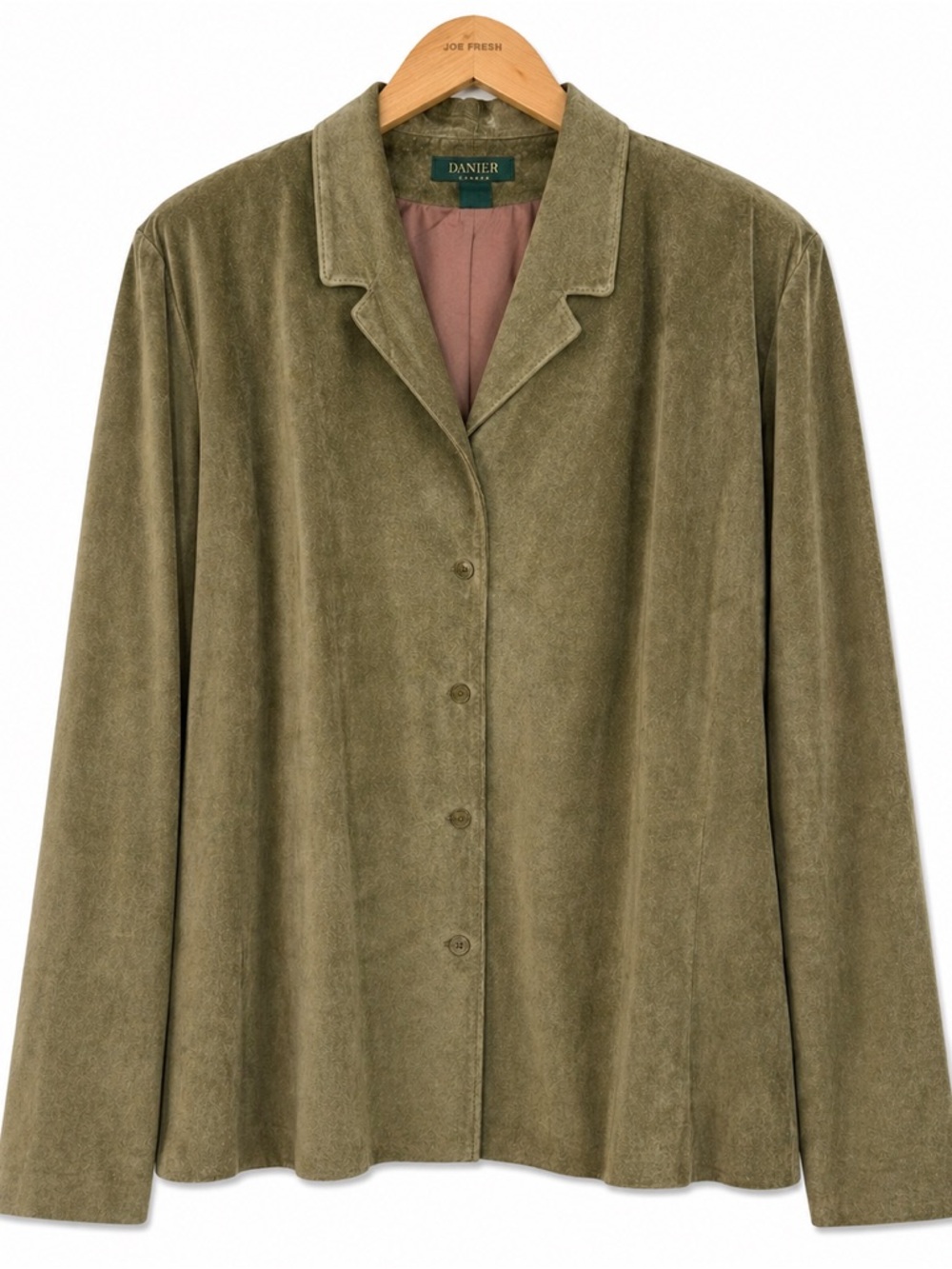 ✨ Danier Canada Olive Green Suede Blazer | Size Large ✨ - Picture 3 of 12